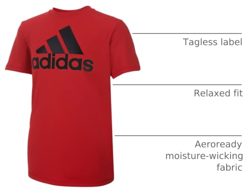 Image of adidas Boys Short Sleeve Aeroready Performance Logo Tee T-Shirt