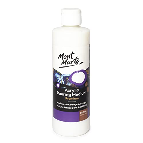 MONT MARTE Pouring Medium – 240ml – Ideal para el Pouring de Acrílico Pinturas Acrilicas y la Técnica de Pouring – para Brillo, Profundidad de Color y Mejor Resplandor