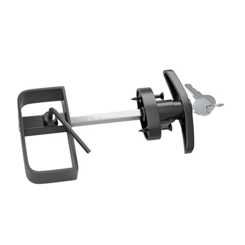 BESTonZON 美式型門錠 鍛造亜合製バーロック 鍵付き納屋ゲートスライドドアハンドル 木製ドア対応滑り止め設計耐久性強化