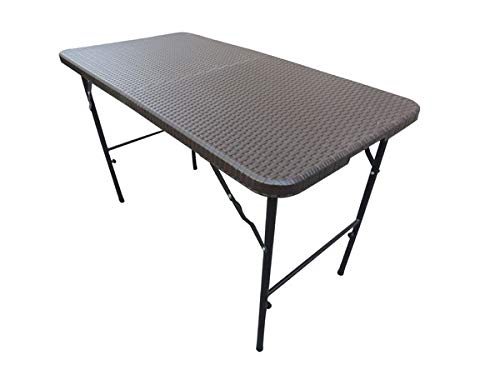 Image of AMAZE (4' x 2', Variable Height Portable Foldable Table | Space Saving, Carry Like Bag, Multipurpose Folding Table for Study, Laptop, Dining, Camping & Outdoor Use- Brown