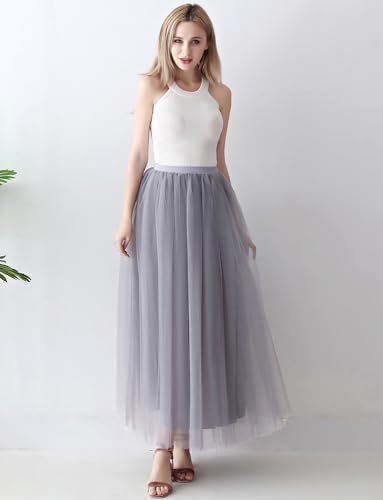 Womens A line Maxi Princess Tulle Tutu Skirt for Prom Party3