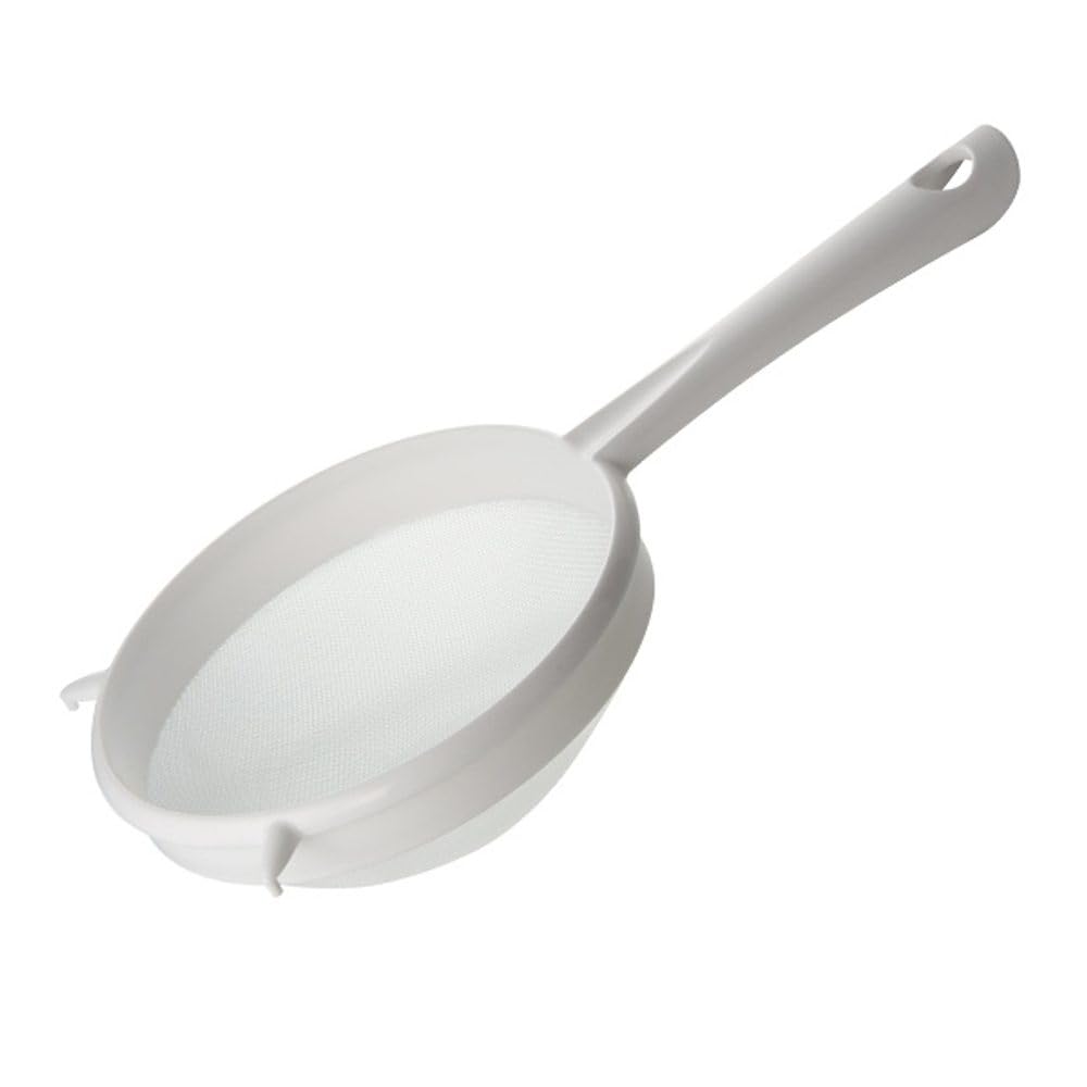 Fackelmann Sieve 19cm⌀, Strainer, Large, Fine Mesh, Plastic, 19x7x34cm, White
