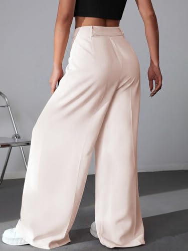 Image of GRECIILOOKS Women High Rise High Waist Trousers Flared Korean Style Formal Pants| Elegant Workwear for Office, College & Events (Available in Plus Size)
