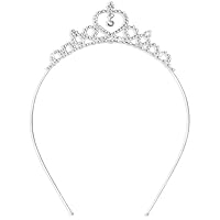 Krone Haarreifen, Haarschmuck Krone Silber, Kronen Haarreif Kinder, Glitzer Geburtstagskrone für Geburtstag, Hochzeit, Party, Geschenk