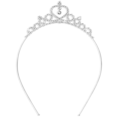 Krone Haarreifen, Haarschmuck Krone Silber, Kronen Haarreif Kinder, Glitzer Geburtstagskrone für Geburtstag, Hochzeit, Party, Geschenk