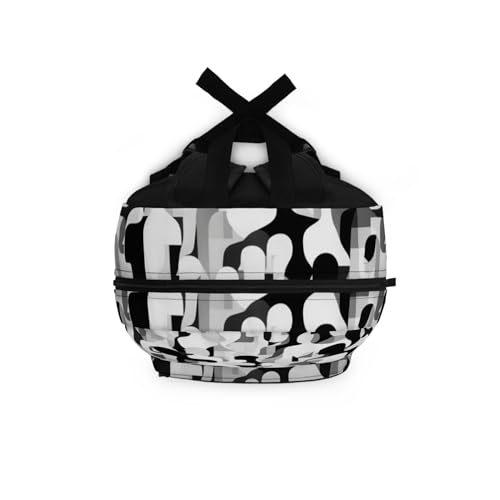 Backpack Monochrome Silhouette Pattern: Abstract Black and White Design4