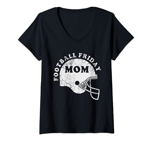 Femme High School Football Friday Mom Sports T-Shirt avec Col en V Cover