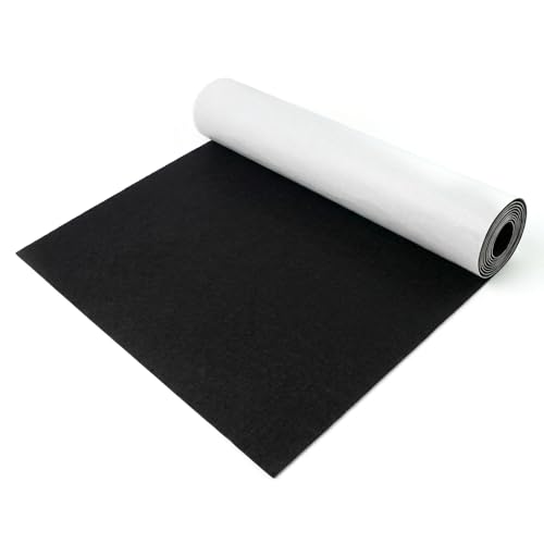 TRUEIN Feutrine Autocollante Noire 40×250 cm, 1 mm Patins pour Meubles en Feutre Autocollants, Patin Chaise à Découper,Protection Pied de Chaise et Table,...
