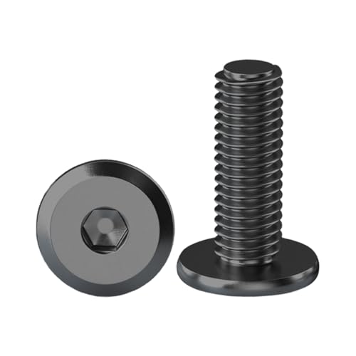 Drenky Lot de 10 vis à tête bombée M8 - En acier inoxydable - M8 x 16 mm - Vis à tête plate à six pans creux - Pour montage de meubles, projets de...