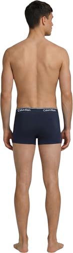 Calvin Klein Men LOW RISE TRUNK 3PK BLUE (Shoreline/Cut Circles Shoreline/Mis) M