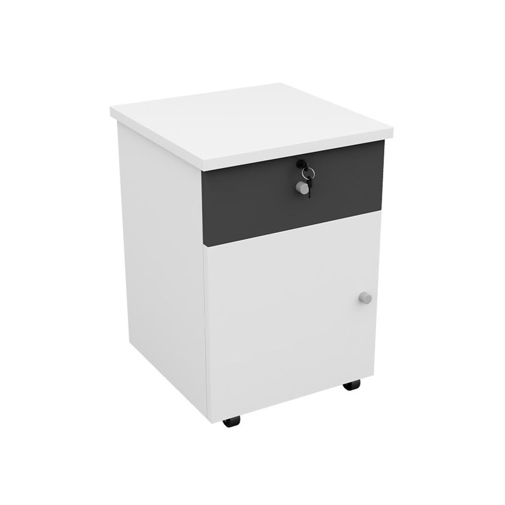 Aioneer White File Cabinet Locking With Drawer Movable Cabinet Mobile File Cabinet Office Storage Storage Desk Side Small Cabinet Short Cabinet Filing Cabinet