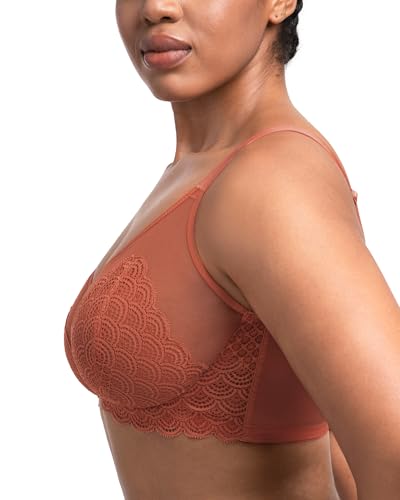 Image of HSIA Minimizer Bras for Women Large Bust Full Coverage Lace Plus Size Bra - Mermaid Scales
