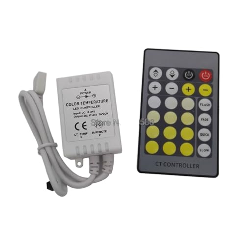 Contrôleur LED réglable température couleur avec télécommande IR 24 touches DC 12V 24V 6A