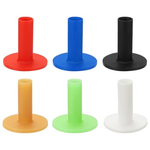 Tee de golf pour tapis de frappe et jardin lot de 6 en caoutchouc coloré pour s'exercer chez soi