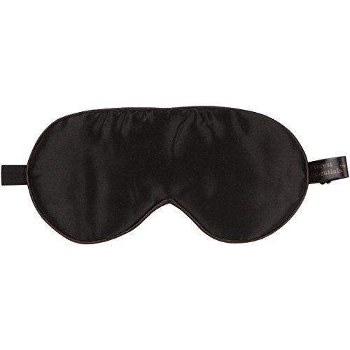 Everest Essentials Silk Sleep Mask with Adjustable Strap, Blocks Out Light and Helps Sleep Better | Eye Mask for Yoga, Shift-Work, Migraines, Puffy Eyes | Blindfold Comes in a PE Zip Bag, Black