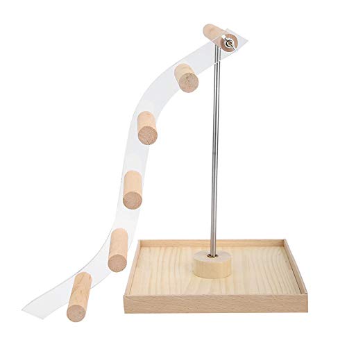 Hffheer Pet Parrot Stand Wooden+Metal Parrots Playstand Perch Gym Stand Playpen Ladder Bird Playground Parrot Perch Gym Stand Playpen Parrot Cage Toys for Parakeet Conure Cockatiel Cage Accessories - Thumbnail 5