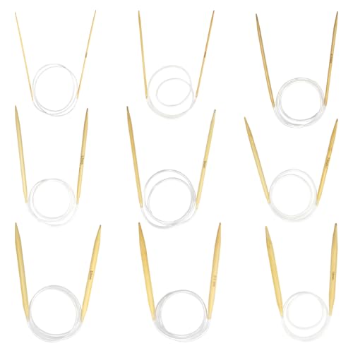 YXHZVON 9 Größen Rundstricknadel Stricknadeln Bambus Set 60cm, Doppelspitzige Stricknadeln, Natur Bambus Rundstricknadeln für Anfänger und Profis(2,5/3,5/4,5/5,5/6/7/8/9/10mm) YXHZVON 9 Größen Rundstricknadel Stricknadeln Bambus Set 60cm, Doppelspitzige Stricknadeln, Natur Bambus Rundstricknadeln für Anfänger und Profis(2,5/3,5/4,5/5,5/6/7/8/9/10mm)