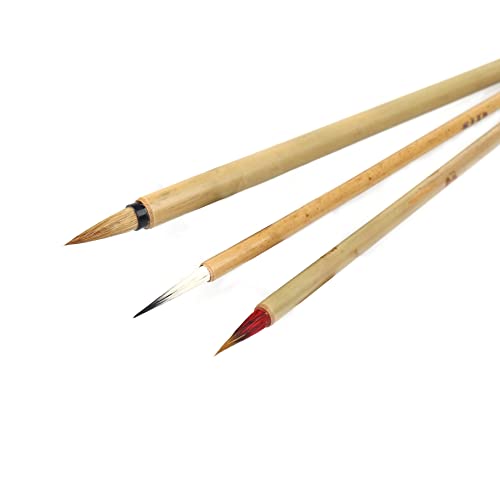 Shanlian Hubi Writing Brush Chinese Calligraphy Brush Set Kanji Japanese Sumi Painting Drawing Brushes 10 Piece/Set+Roll-Up Bamboo Brush Holder #TOP4
