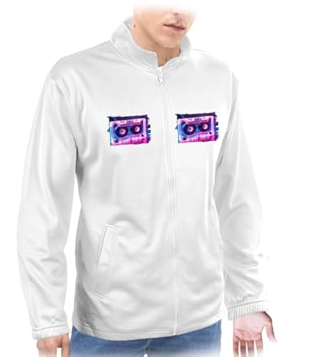 MERCHANDMANIA Chaqueta técnica con 2 impresiones cinta casette retro vintage futurista friki gamer 2 logos jacket | Ya disponible en tu tienda friki favorita! En mundofriki.es!