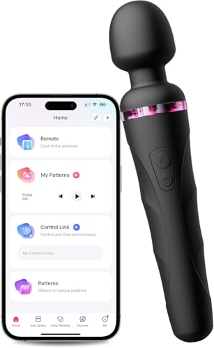 LOVENSE Domi 2 Wand Massager Clitoral Vibrators, Intense Vibrator Black Adult Sex Toys&Games for Women Men Powerful Massage with Dual Rotating Head, Remote Control Vibrator for Couple Play