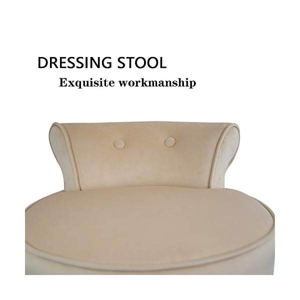 Low Back Bedroom Chair Wood Stool Dressing Table Fabric Stool Fabric Dressing Table Chair, Small Guest Bedroom Chair - Image 8