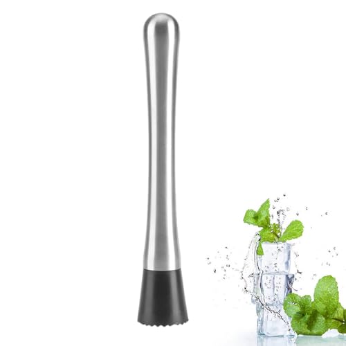 Stainless Steel Cocktail Muddler, Lemon Smasher Bar Stick Mojito Muddler Fruit Crusher Bar Muddler Tool Cocktail Machine for Mojitos Fruit Drinks
