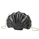 Bolso Nacar Bolso de mano con forma concha for mujer, ideal for bodas, fiestas noche, color marfil y perla, for verano(Color06)