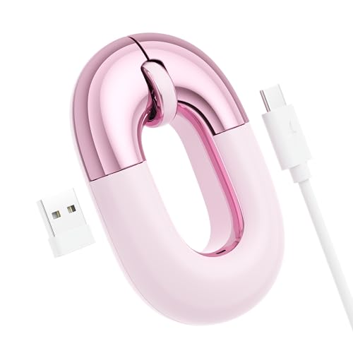 FOPATO Travel Mouse Pink Wireless Mouse for Laptop. Bluetooth Silent Mouse