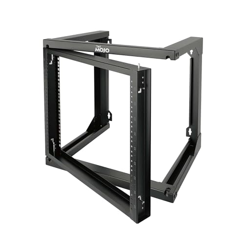 Tecmojo 9U Wall Mount Rack Server Rack Open Frame Server Rack Network Rack for 19inch Computer/AV/Data/IT/Media Equipment 18inch Depth 16inch Apart Mounting Holes Swing Gate Square and Tapped Holes