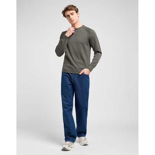 Lee Clean Raglan Sweater Pull-Over Homme en coton confortable
