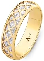 Amberta Allure Anillo para Mujer en Oro de 9 Quilates Diamantado