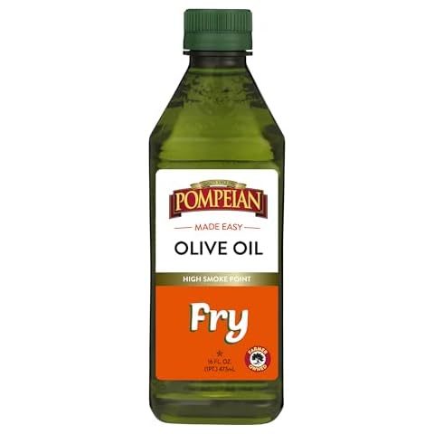 Pompeian Made Easy Fry Olive Oil, High Smoke Point, Perfect for Frying Foods such as Chicken and Potatoes, Non-Allergenic, Non-GMO, 16 Fl Oz (Pack of 1) Cover