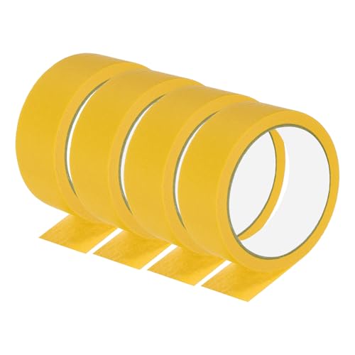 Image of PATIKIL Masking Tape 1.4 Inch Wide, 4 Roll 22 Yard Painters Tape Bulk No Residue Craft Tape for Wall Painting Labeling Car Painting Home DIY Flower Crafts Decoration, Yellow