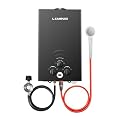 CAMPLUX Tankless Water Heater - 2.64GPM Portable Propane Heater for Off Grid, Camping, Outdoor Shower - 68,000 BTU - BW264B - Black