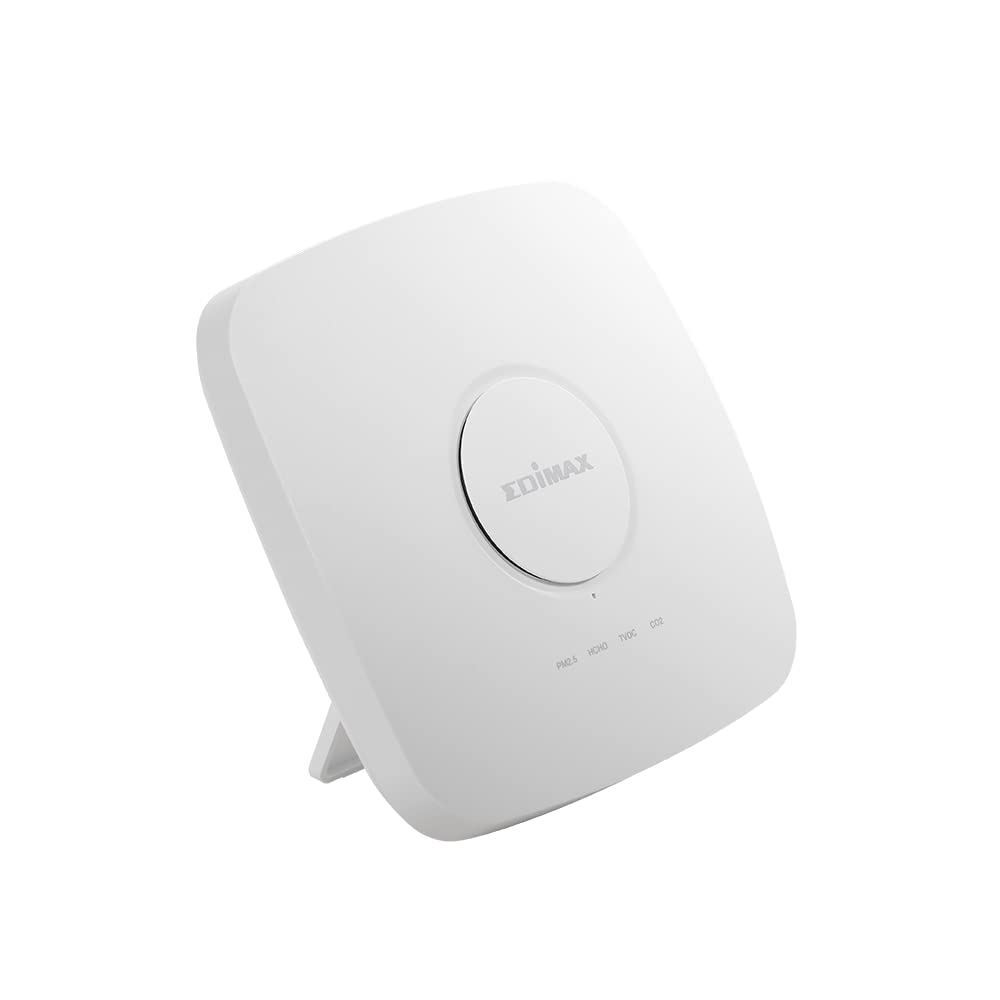 Edimax AI-2002W - Detector de Calidad del Aire Interior multisensor 7 en 1 con sensores PM2.5, PM10, CO2, TVOC, HCHO, Temperatura y Humedad