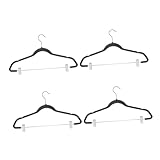 DIYEAH 4 Piezas Perchas Antideslizantes para Pantalones con Pinzas Ajustables de Unidades Gris Diseño Resistente para Uso Doméstico Armarios y Dormitorios