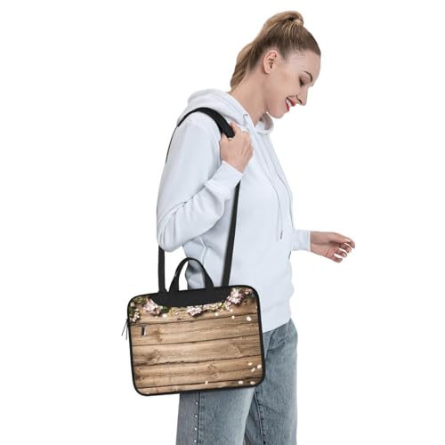 Sac pour ordinateur portable à imprimé fleurs bois rustique - 3