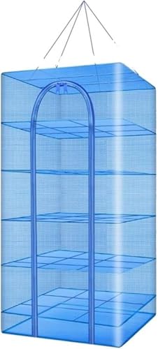 SLLS 折りたたみ式干物ネット ハンギングドライ 多機能 大型 ナイロン + スチールワイヤー 魚野菜食器乾燥用 屋内外兼用 ジッパー付き