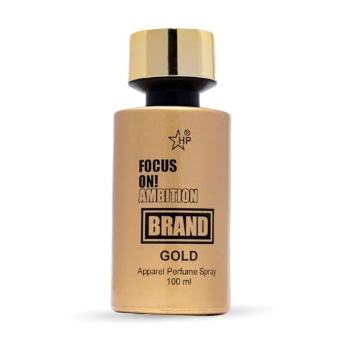 Image of HP Brand Gold Apparel Perfume Spray, 100 ml, Floral Fruity Fragrance with Mandarin, Rose, Sandalwood Notes