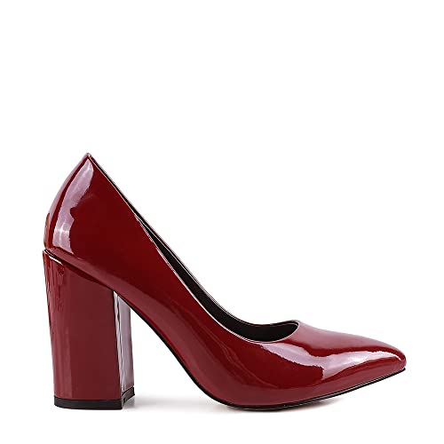 Women's Kamira Patent Faux Leather Block Heel Pumps