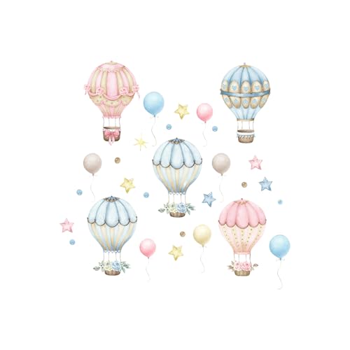 2 Vinilos Decorativos Globos Aerostáticos que Brillan en la Oscuridad