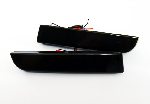 Ledin Black Smoked Lens Led Bumper Reflector Tail Brake Light Mitsubishi Lancer Evo X #TOP6