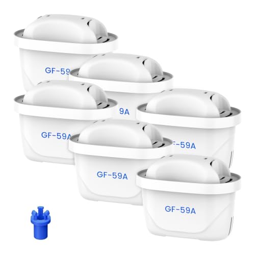 GLACIER FRESH Wasserfilter Kartuschen Ersatz für Brita Maxtra+ Plus Maxtra Pro All-in-1 Wasserfilter Kompatibel mit Brita Marella Kanne Reduziert PFAS Chlor Kalk & Metalle (6)