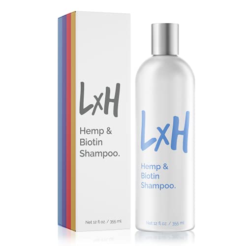 LxH Hemp and Biotin Shampoo for Thinning Hair and Hair Loss, Thickening Shampoo for Hair Growth, Volumizing Shampoo for Men and Women Promotes Thin, Fine Hair Regrowth, Sulfate Free, Vegan, 12oz