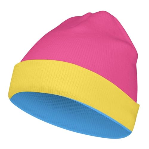 Pansexual Pride Flag Kids Beanie Hat for for Girls Boys Children Cap Winter Knitted Chemo Cancer Headwear Accessories Gifts Decoration Black