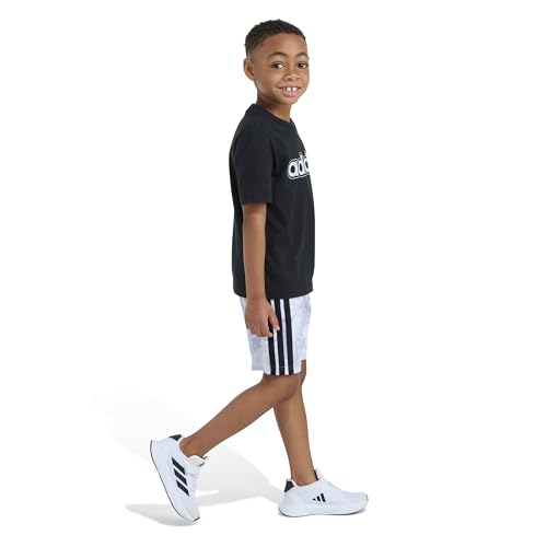Image of adidas baby-boys Two-Piece Short Sleeve World Cup Tee & Printed Camo Short Set, Black, 4