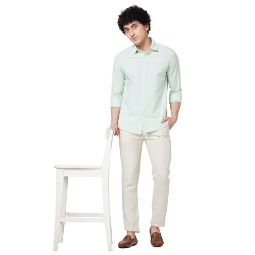 Image of Spykar Men's Regular Fit N /A Full Sleeve Solid Casual Shirts