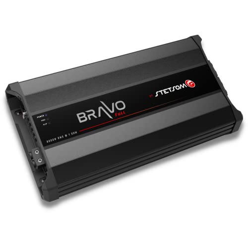 Stetsom Bravo Full 8000 1 Ohm Mono Car Amplifier, 8000.1 8K Watts Rms, 1Ω Stable Car Audio, Hd Sound Quality, Crossover & Bass Boost, Car Stereo Speaker Subwoofer Md, Smart Coolers #TOP6
