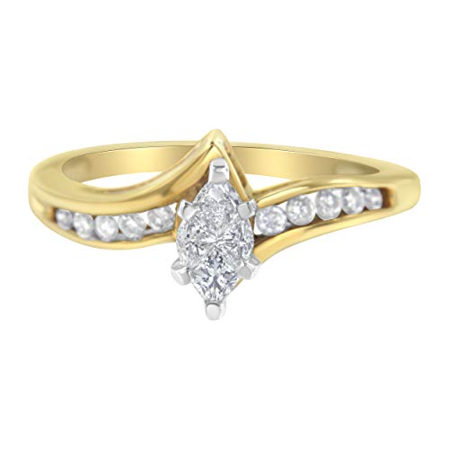 Haus of Brilliance 14K Two Tone Gold 1/2ct TDW Pie and Round cut Diamond Cocktail Ring (H-I,SI2-I1)