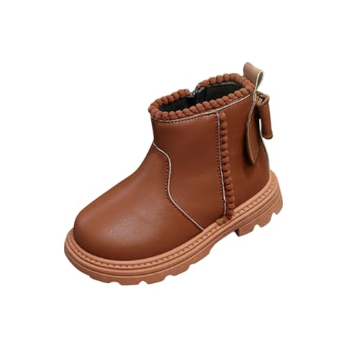 Toddler Girls Combat Ankle Boots Kids Fall Winter Athletic Hiking Work Boots Waterproof Leather Outdoor Shoes